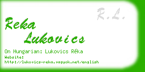reka lukovics business card